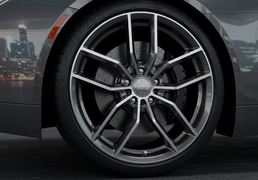 Ein modernes Alufelgen-Design mit glänzenden Oberflächen und sportlichem Look.