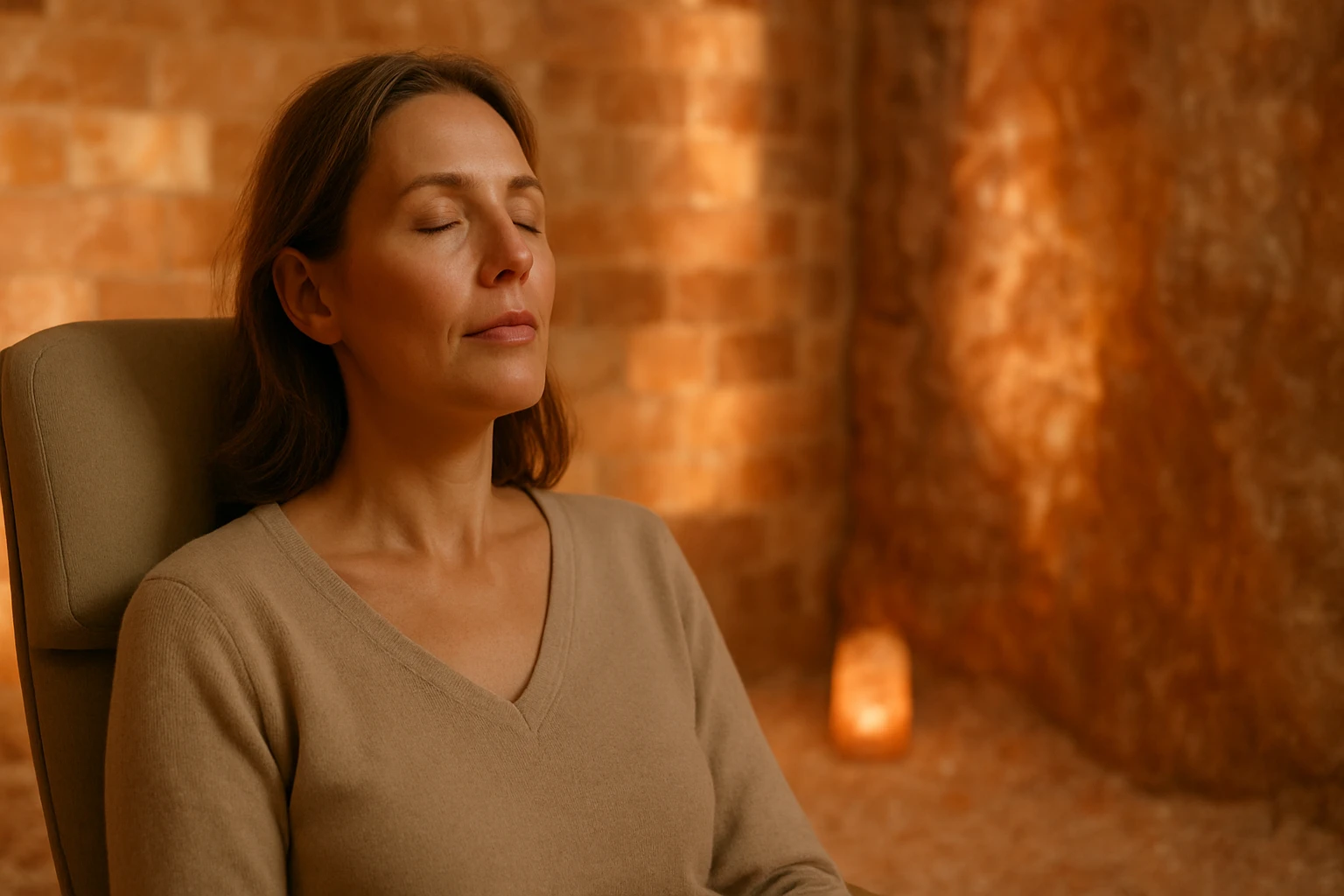 Ein Mann in Anzug hält einen Astronautenhelm vor einer Frau.