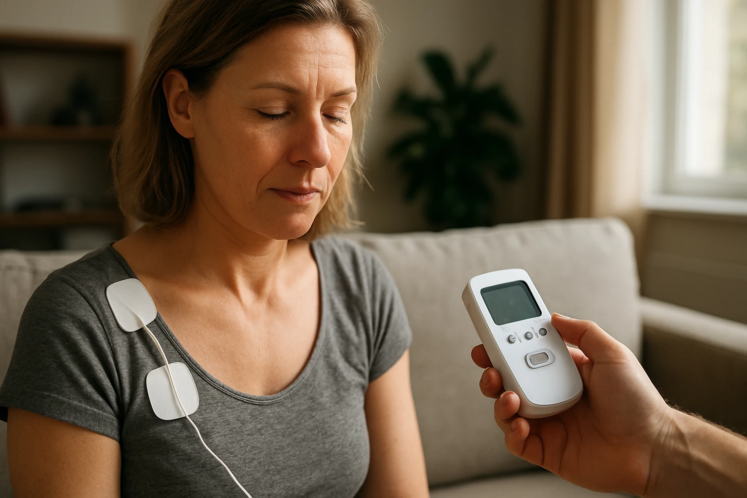 Ein Mann in Anzug hält einen Astronautenhelm vor einer Frau.