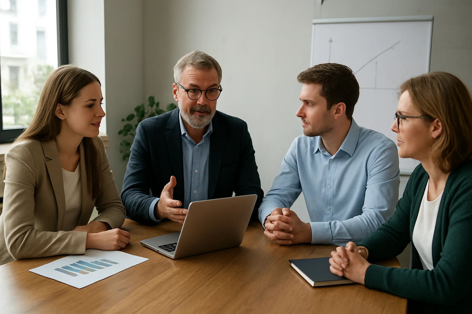 Zwei Männer auf einer Baustelle besprechen Baupläne, einer trägt einen gelben Helm.