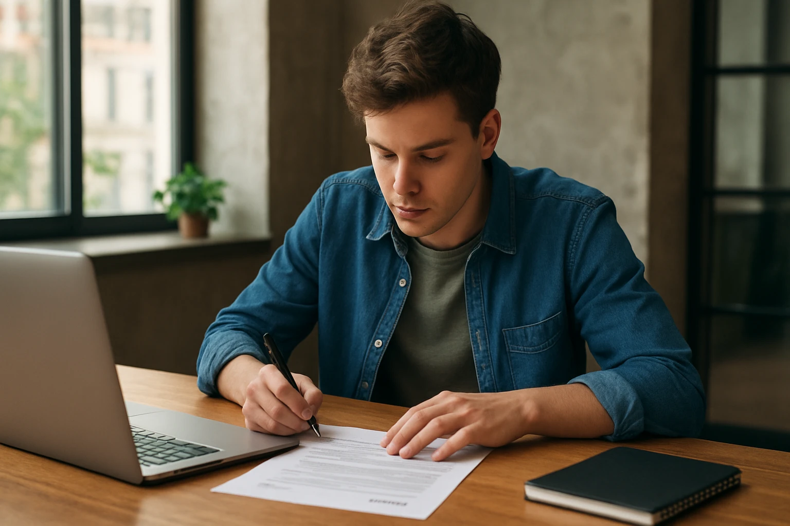 Ein Mann und eine Frau in einem Geschäftsgespräch, mit Diagrammen auf dem Laptop.
