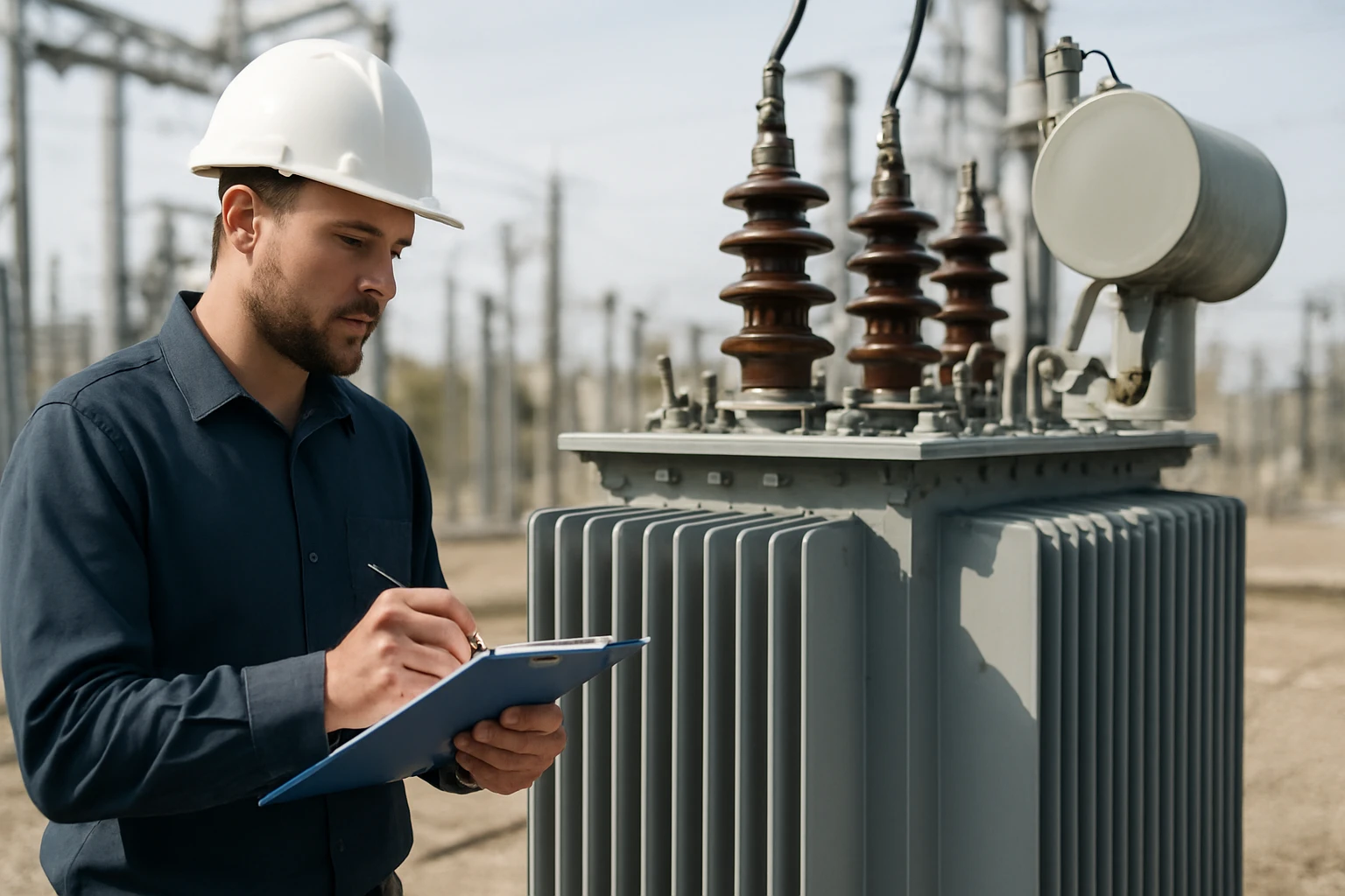 Eine Frau in einem Anzug geht energisch eine Treppe hinauf, während ein Mann am Tisch sitzt.