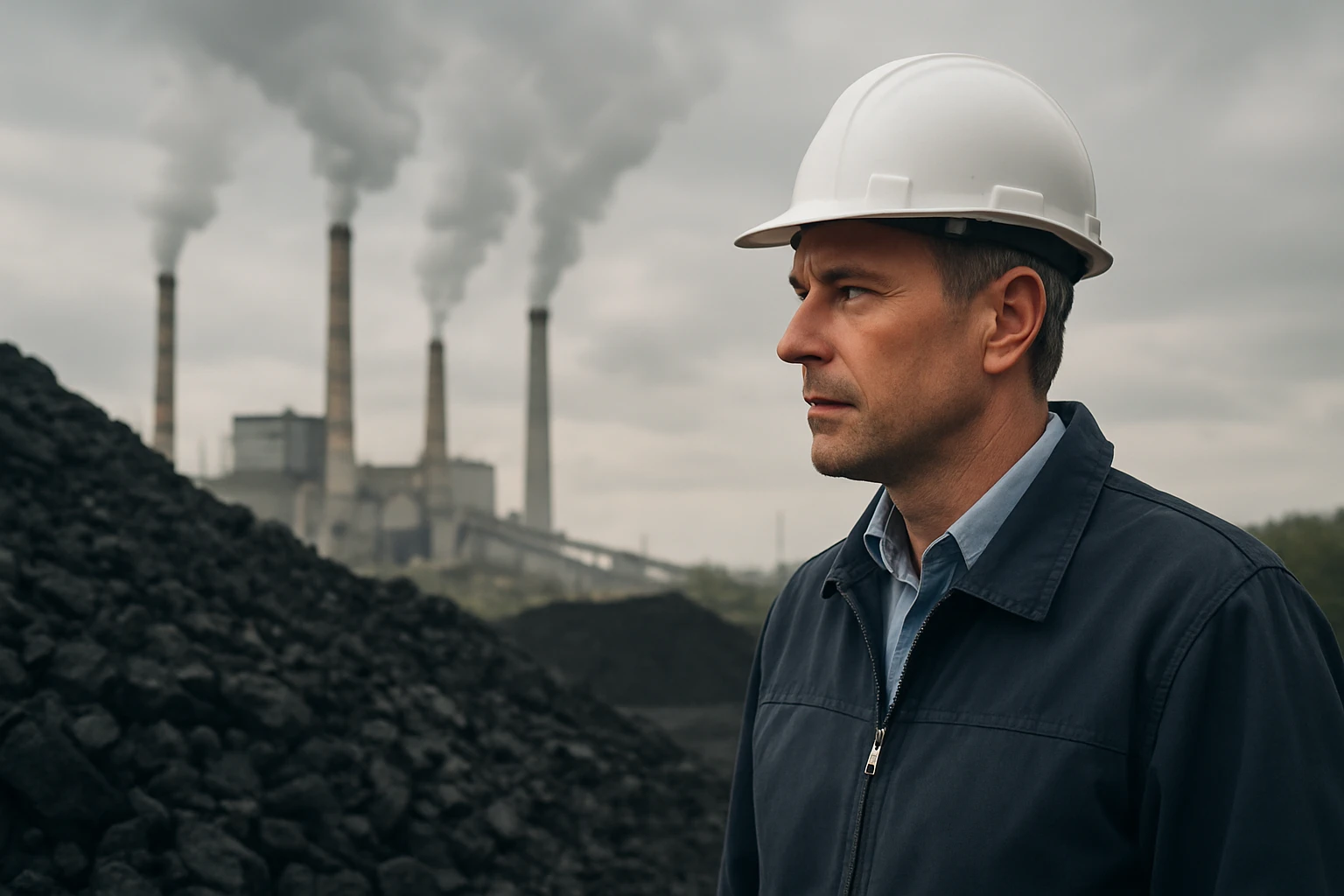 Eine Frau in einem Anzug geht entschlossen eine Treppe hinauf, während ein Mann am Tisch sitzt.
