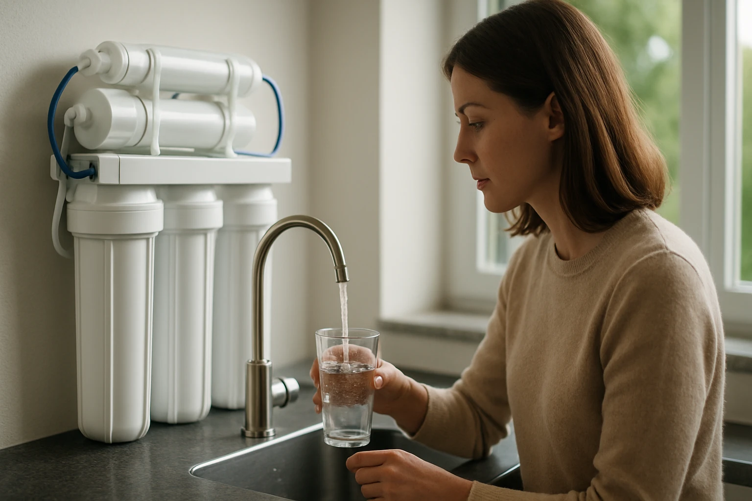 Ein Mann und eine Frau sitzen an einem Tisch und diskutieren über Geschäftsdaten.