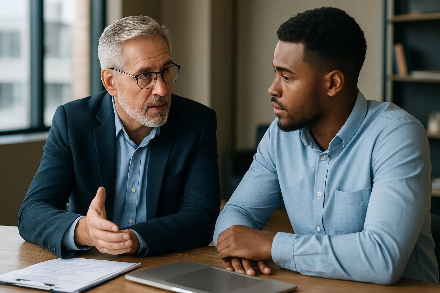 Ein Landwirt nutzt ein Tablet auf einem Feld mit frischen Pflanzen und einem Traktor im Hintergrund.