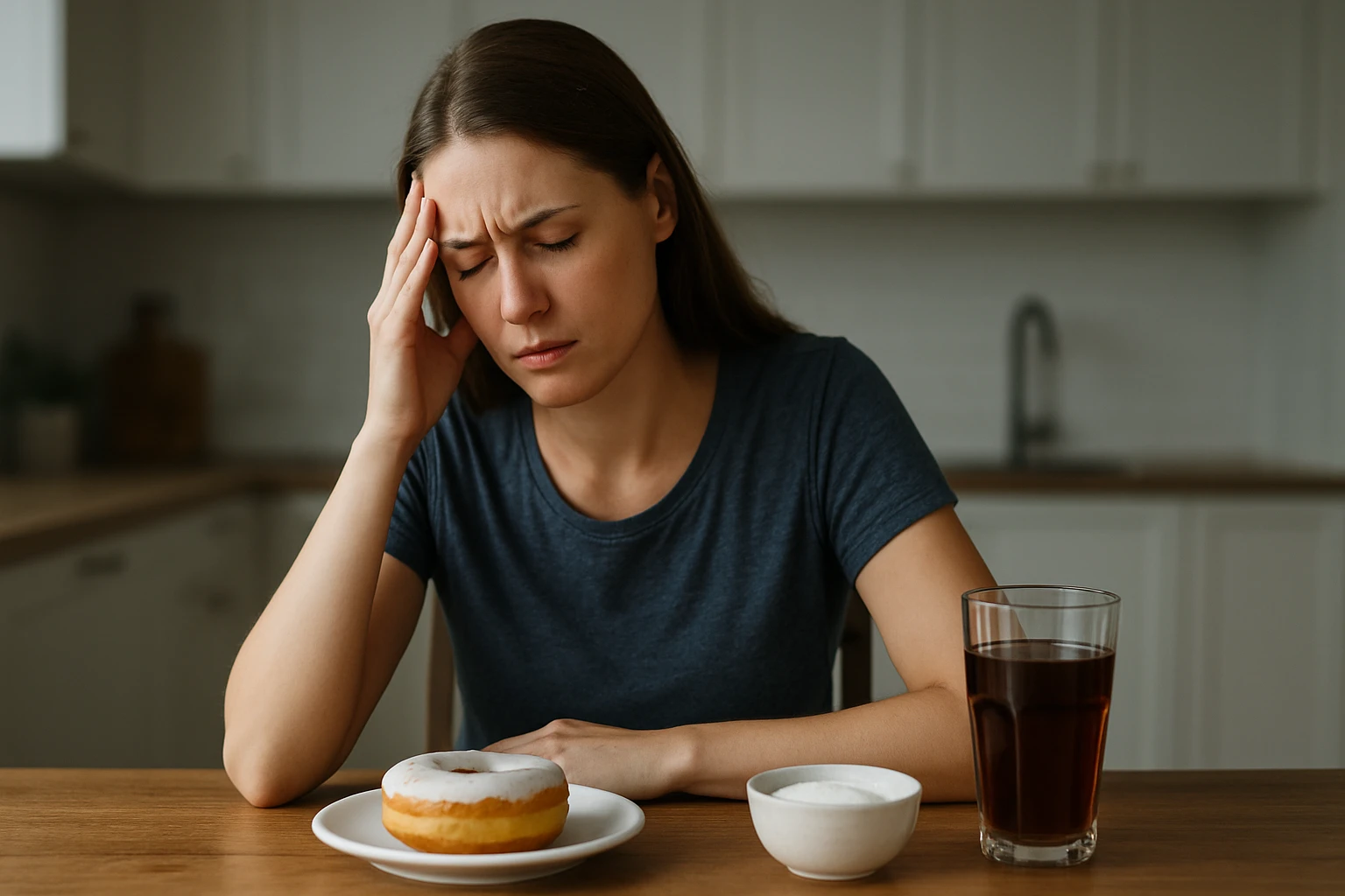 Ein junger Mann meditiert mit geschlossenen Augen in einem Fitnessstudio.