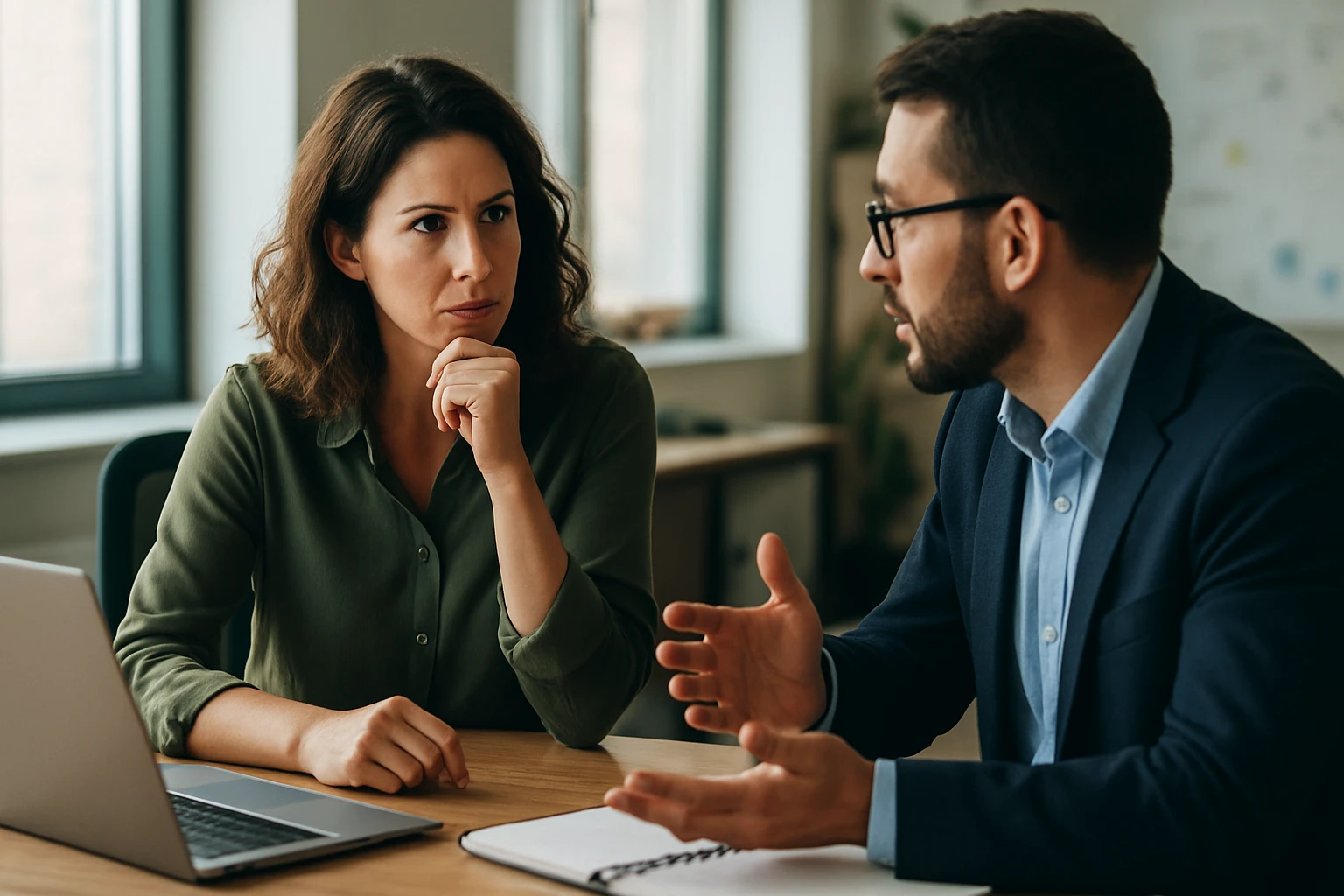 Ein Landwirt nutzt ein Tablet auf einem Feld mit frischen Pflanzen und einem Traktor im Hintergrund.