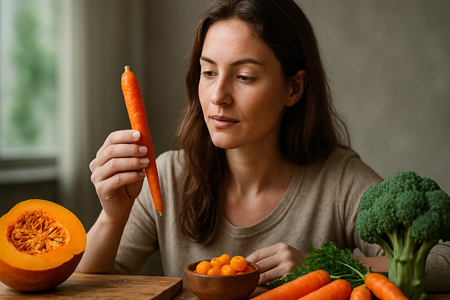 Ein Sicherheitsmitarbeiter steht aufmerksam in einem modernen Büro, während eine Frau am Laptop arbeitet.