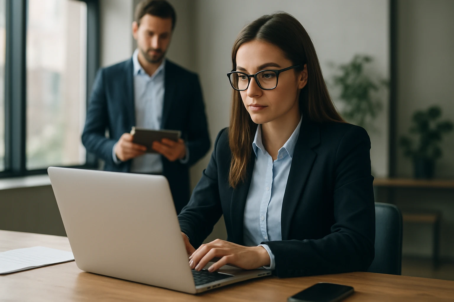 Ein Mann sitzt an einem Schreibtisch, sieht gestresst aus und hält sich die Stirn.