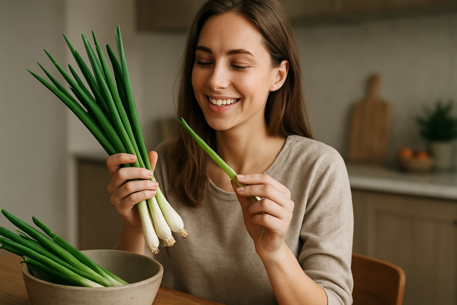 Vier Personen arbeiten gemeinsam an einem Laptop in einem modernen Büro.