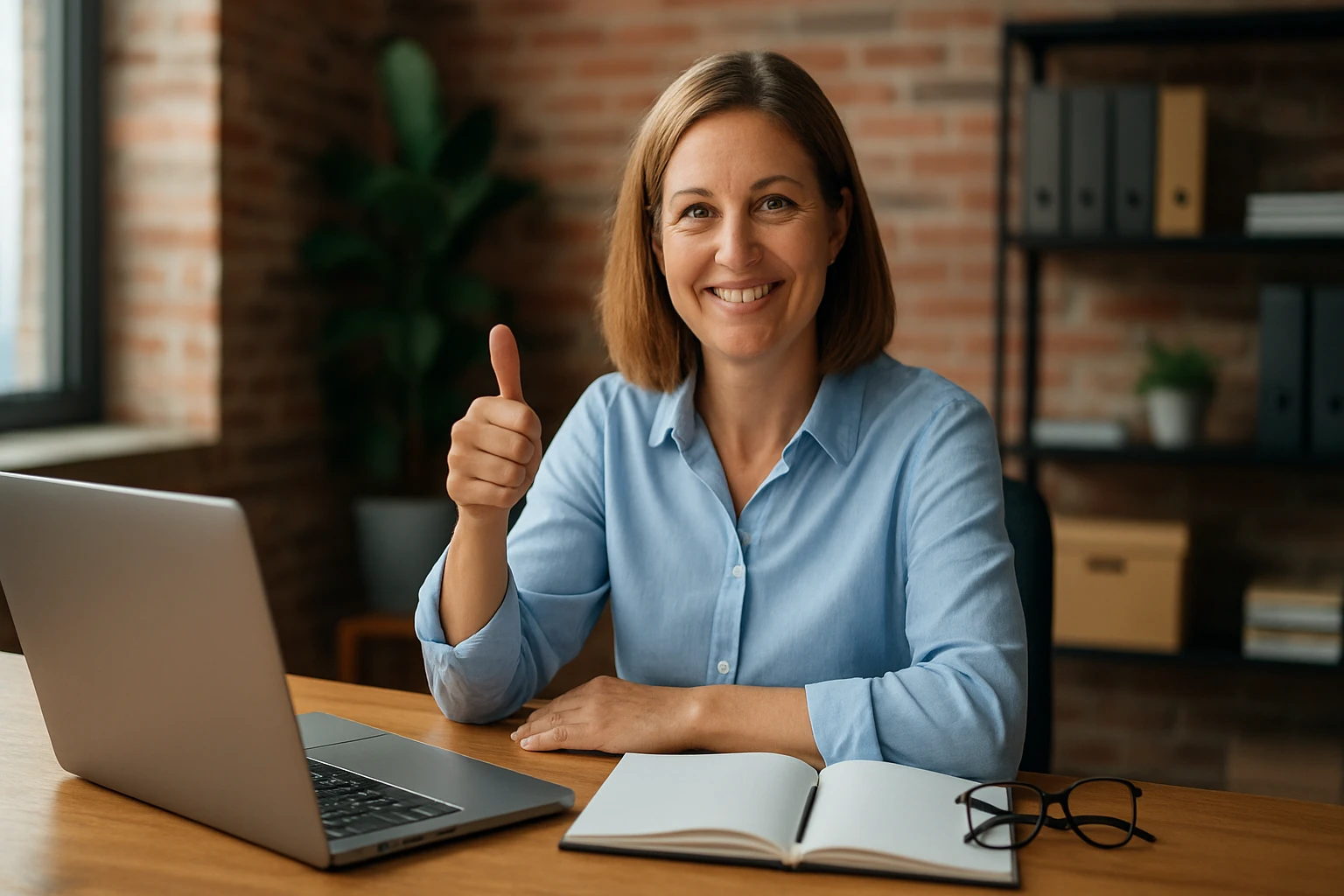 Ein Mann in einem Anzug spricht mit einer Frau in einem Büro über Datenanalysen.