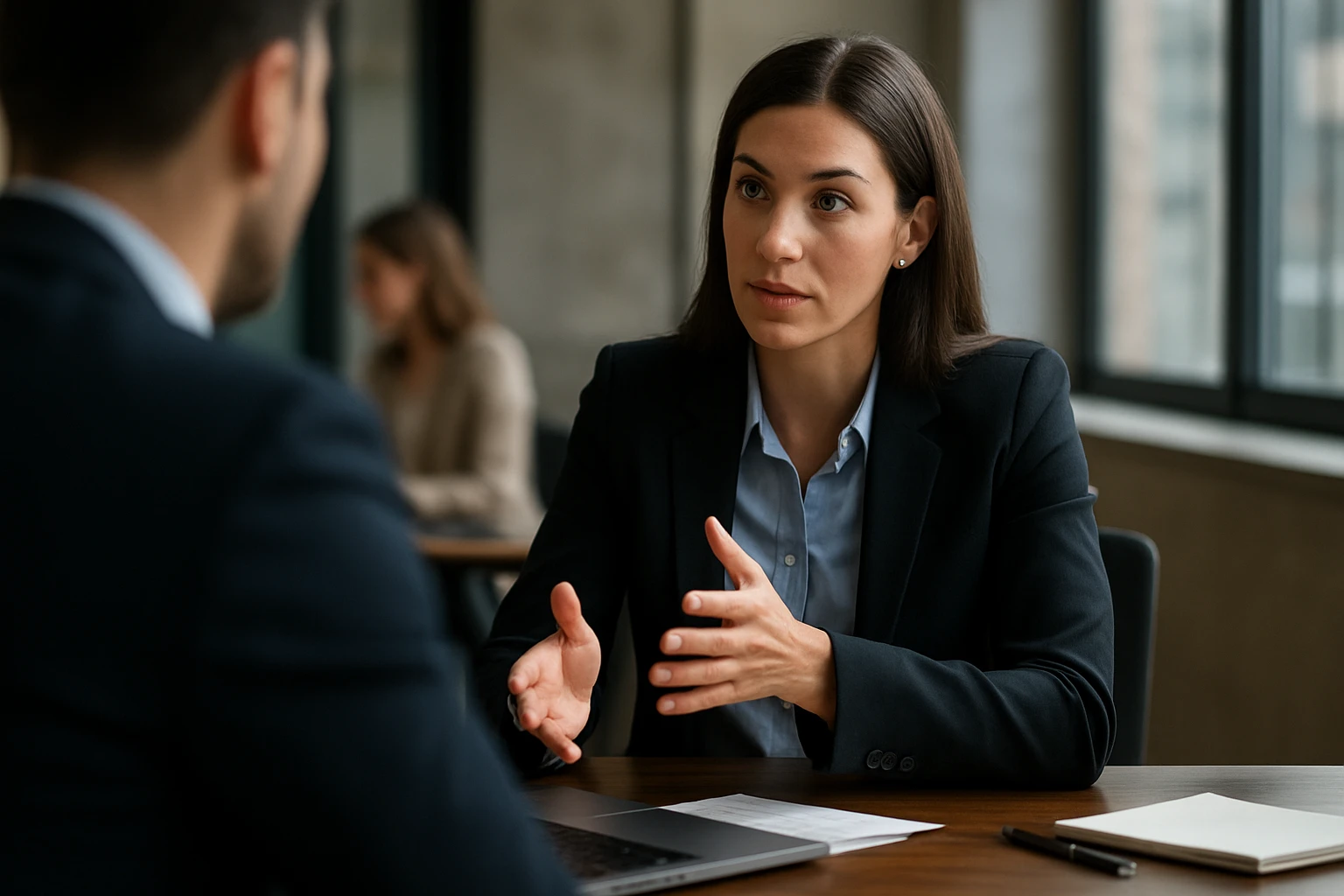 Ein Wissenschaftler in einem Labor hält ein Glas mit blauer Flüssigkeit und DNA-Muster.