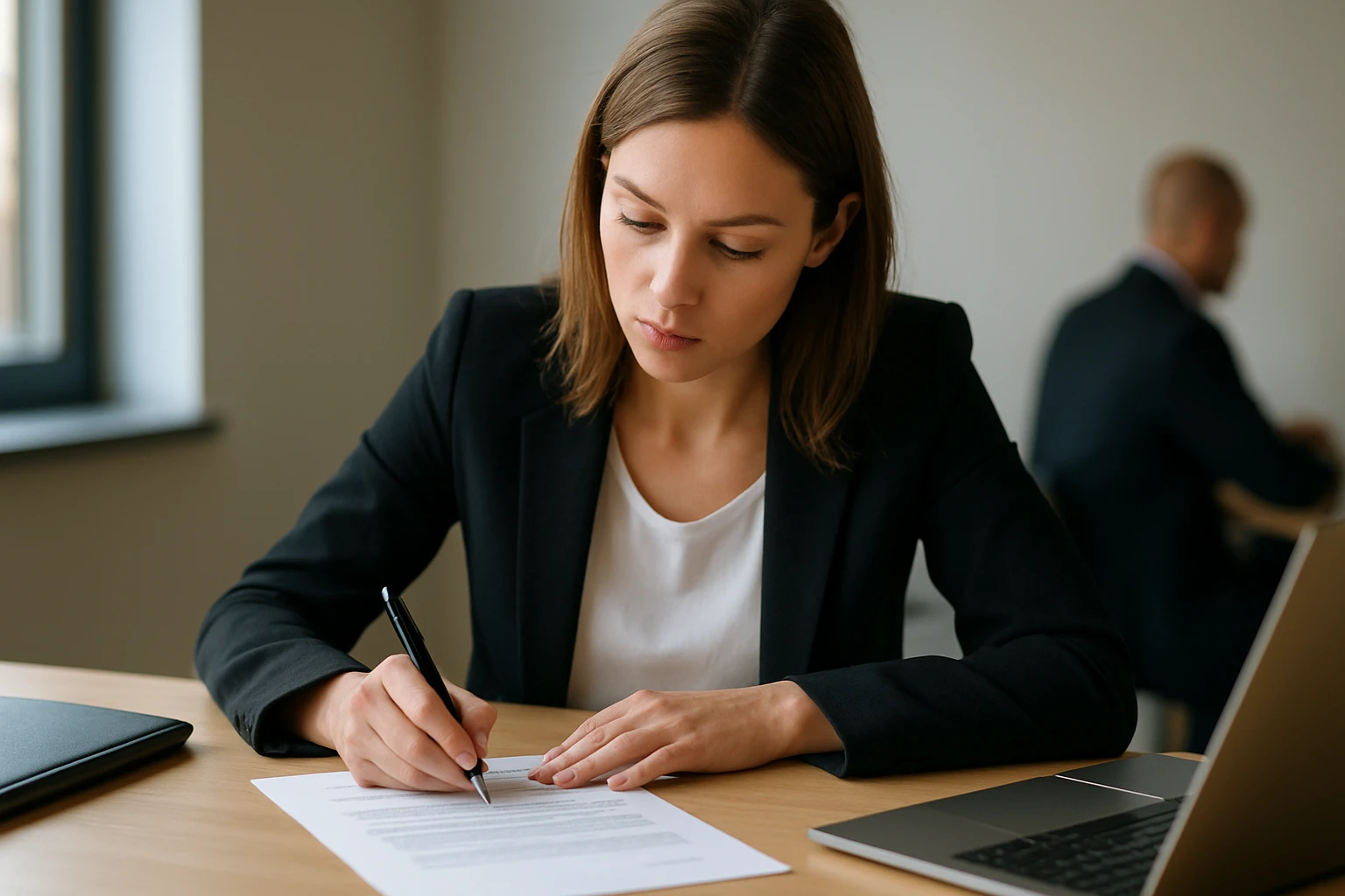 Ein Wissenschaftler in einem Labor hält ein Glas mit blauer Flüssigkeit und DNA-Muster.
