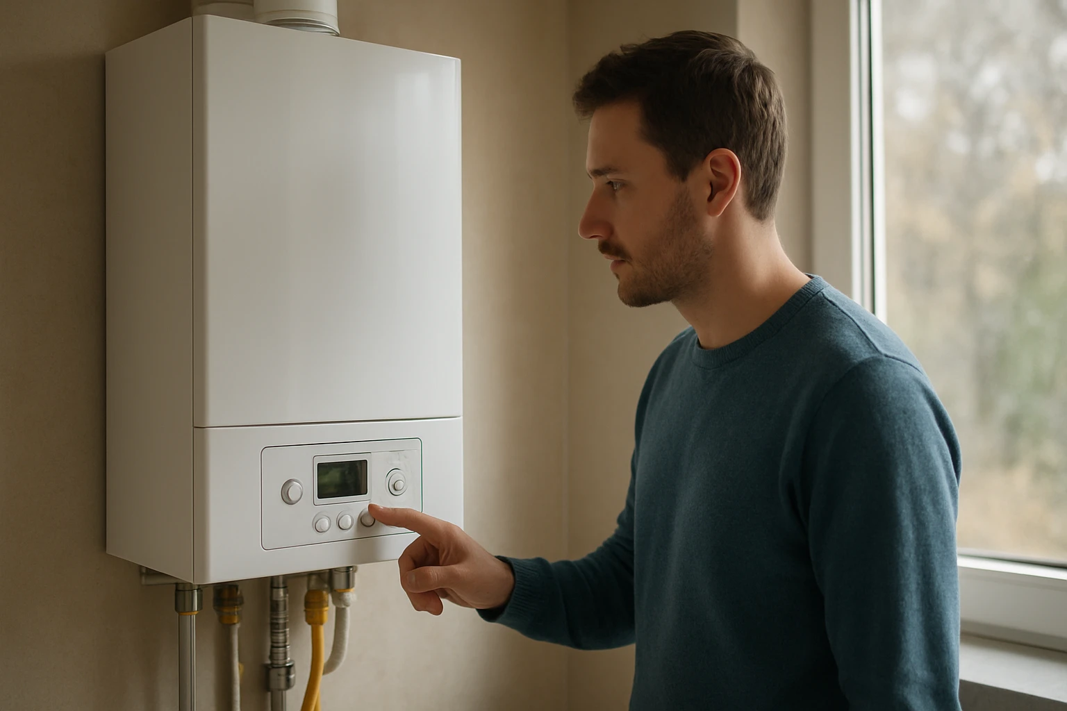 Ein Wissenschaftler in einem Labor hält ein Glas mit blauer Flüssigkeit und DNA-Muster.