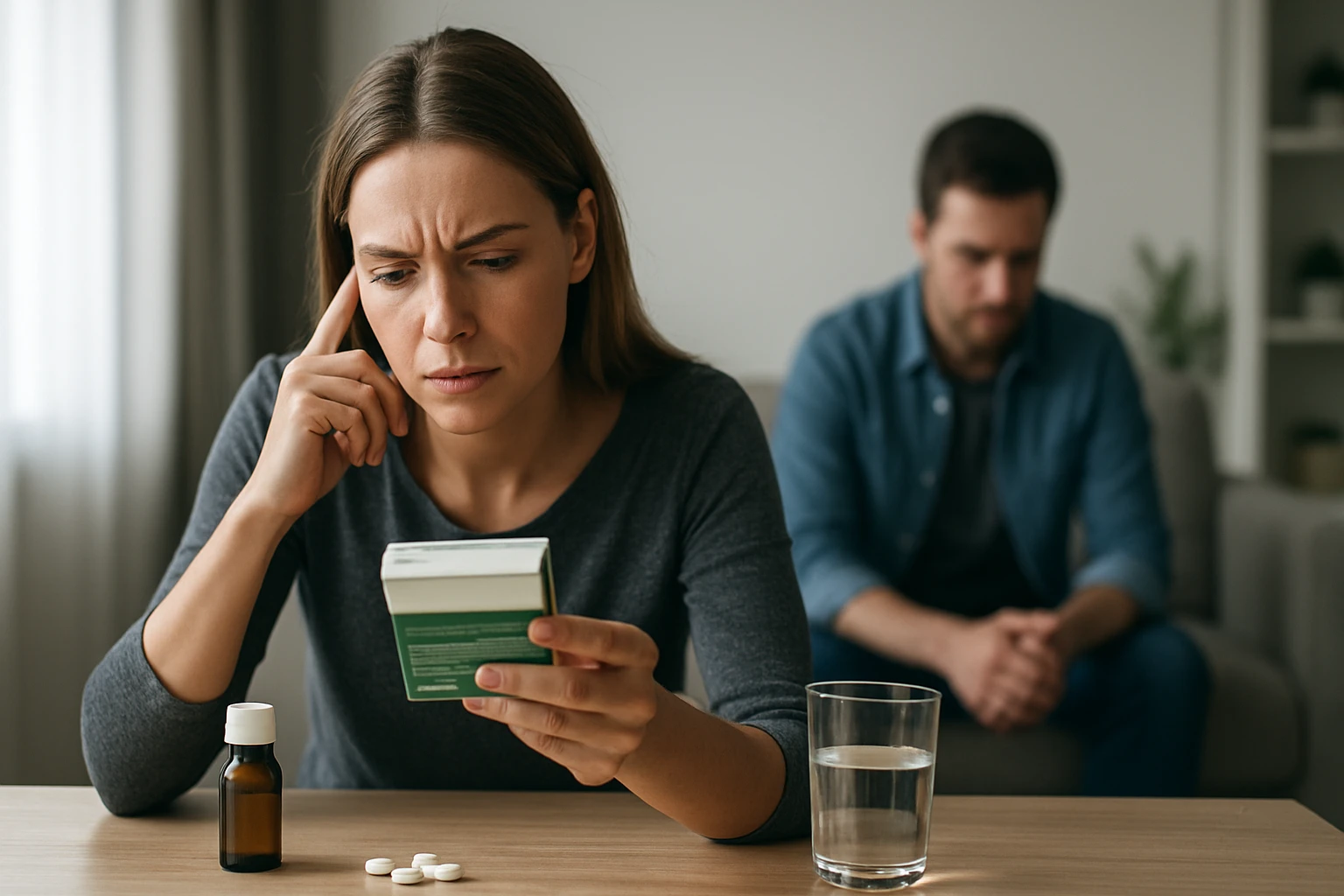 Ein Wissenschaftler in einem Labor hält ein Glas mit blauer Flüssigkeit und DNA-Design.