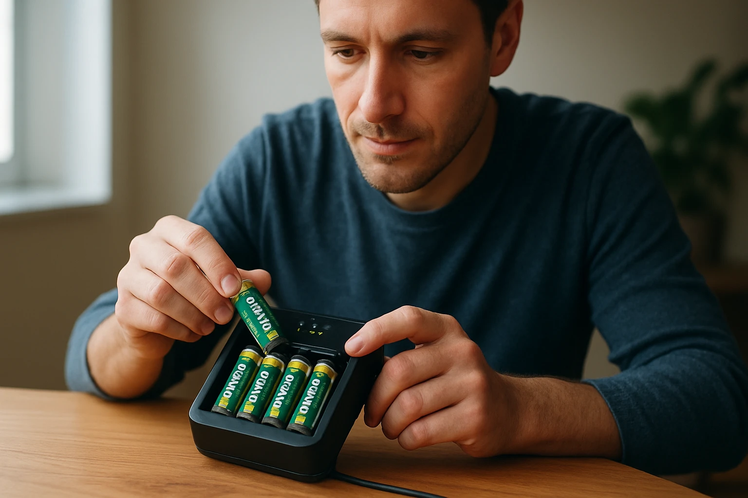 Eine besorgte Frau sitzt am Tisch und hält sich den Kopf, während ein Arzt ihr ein Medikament zeigt.