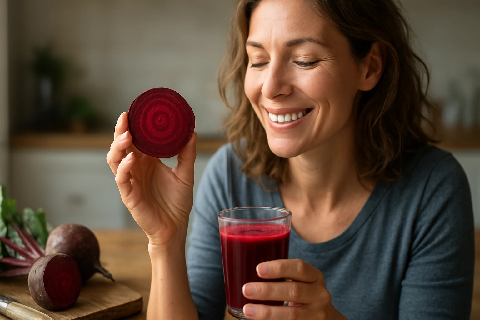Eine besorgte Frau sitzt am Tisch und erhält von einem Arzt eine Tablette.