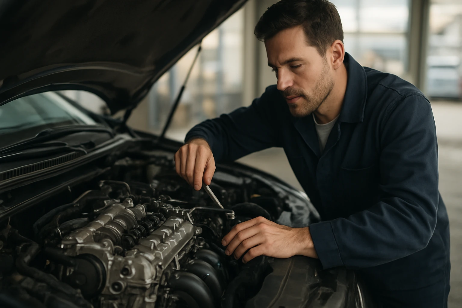 Eine besorgte Frau sitzt am Tisch und hält sich den Kopf, während ein Arzt ihr ein Medikament zeigt.
