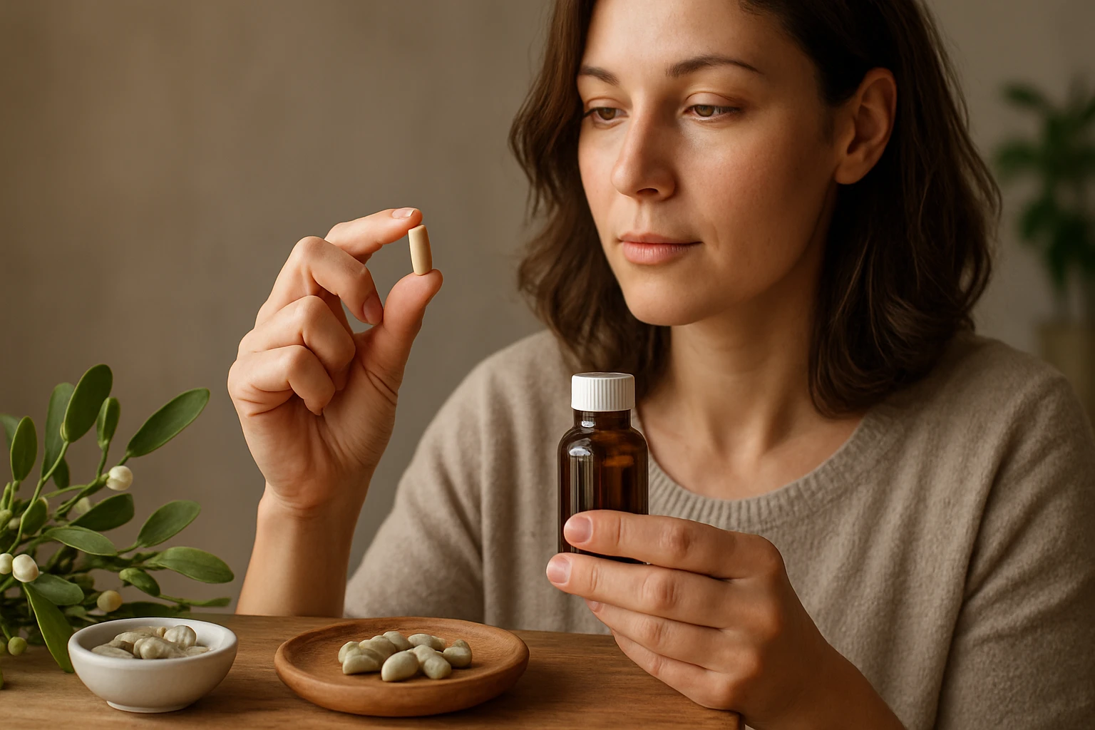 Eine Frau lächelt, während sie Notizen macht, während ein Mann nachdenklich wirkt.
