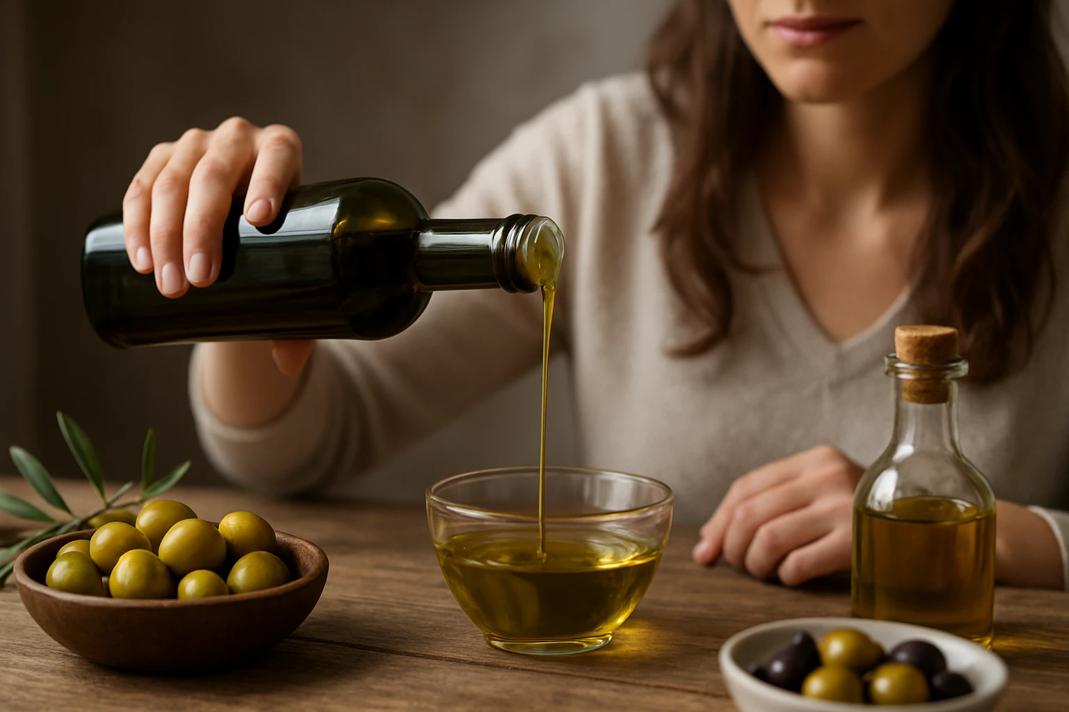 Ein Mann in Anzug zeigt auf eine Bitcoin-Münze vor einem Laptop mit Diagramm.