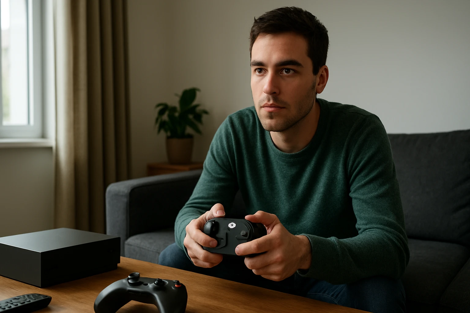 Ein Mann arbeitet konzentriert an einem Dokumentenprüfungsprozess am Schreibtisch.