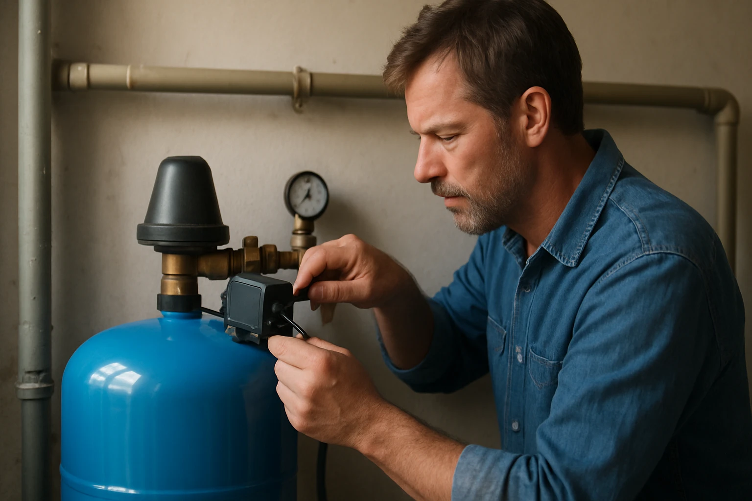Ein Mann arbeitet konzentriert an einem Dokumentenverarbeitungssystem.