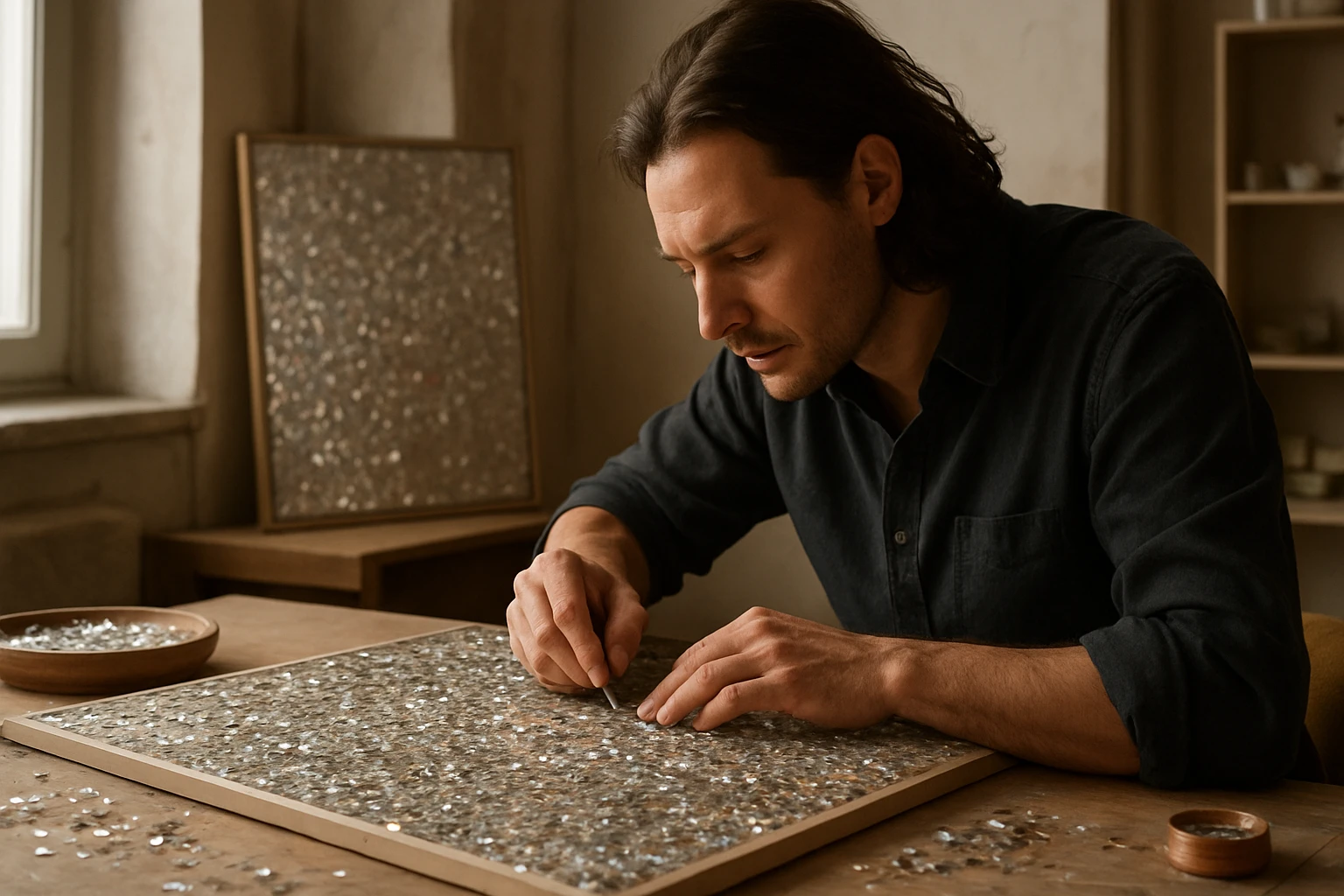 Eine Frau hält eine frische Meerrettichwurzel in der Hand und betrachtet sie.