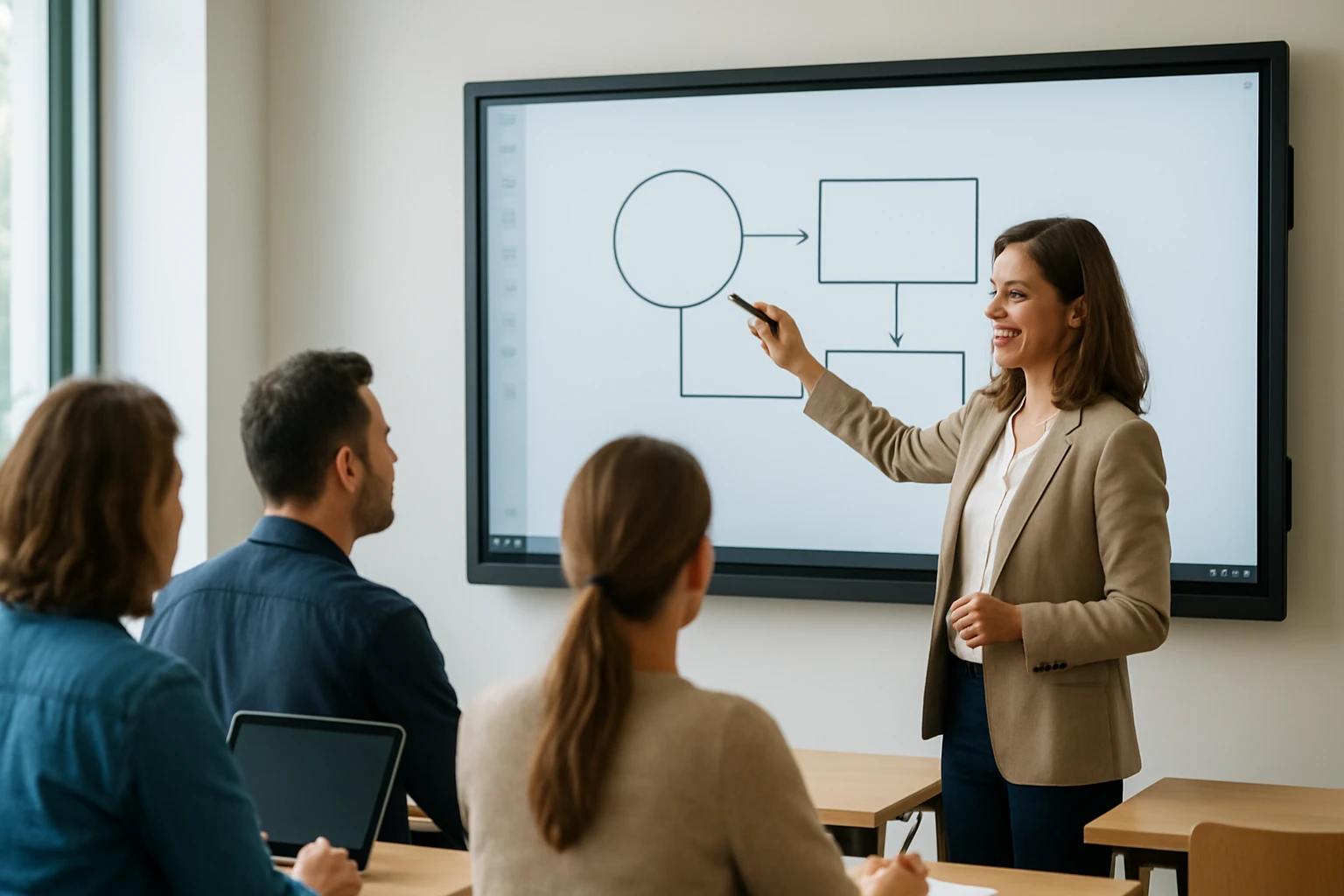 Eine nachdenkliche Frau betrachtet eine Flasche mit braunem Flüssigkeit.