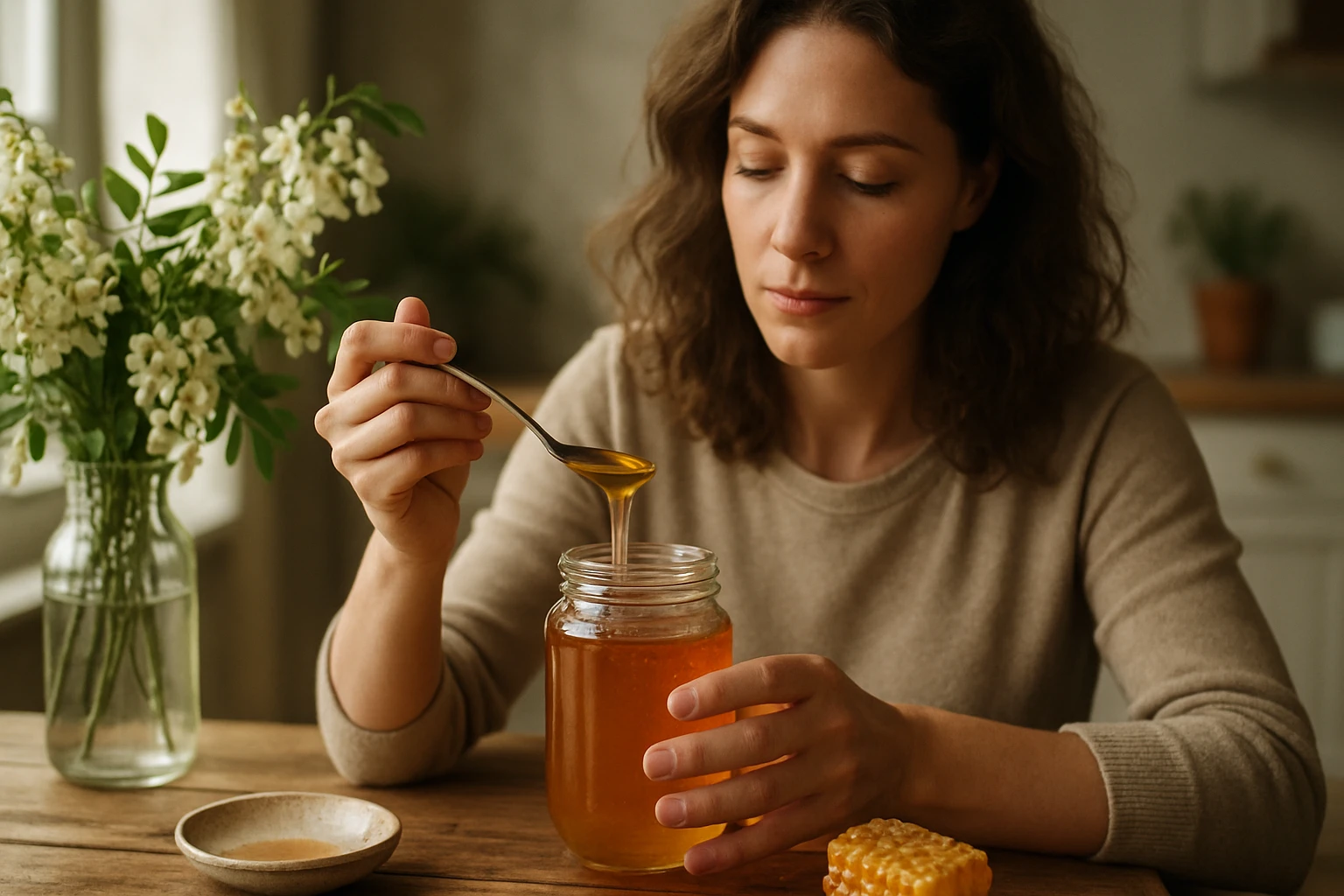 Drei Personen sitzen an einem Tisch und diskutieren bei einer Tasse Kaffee.