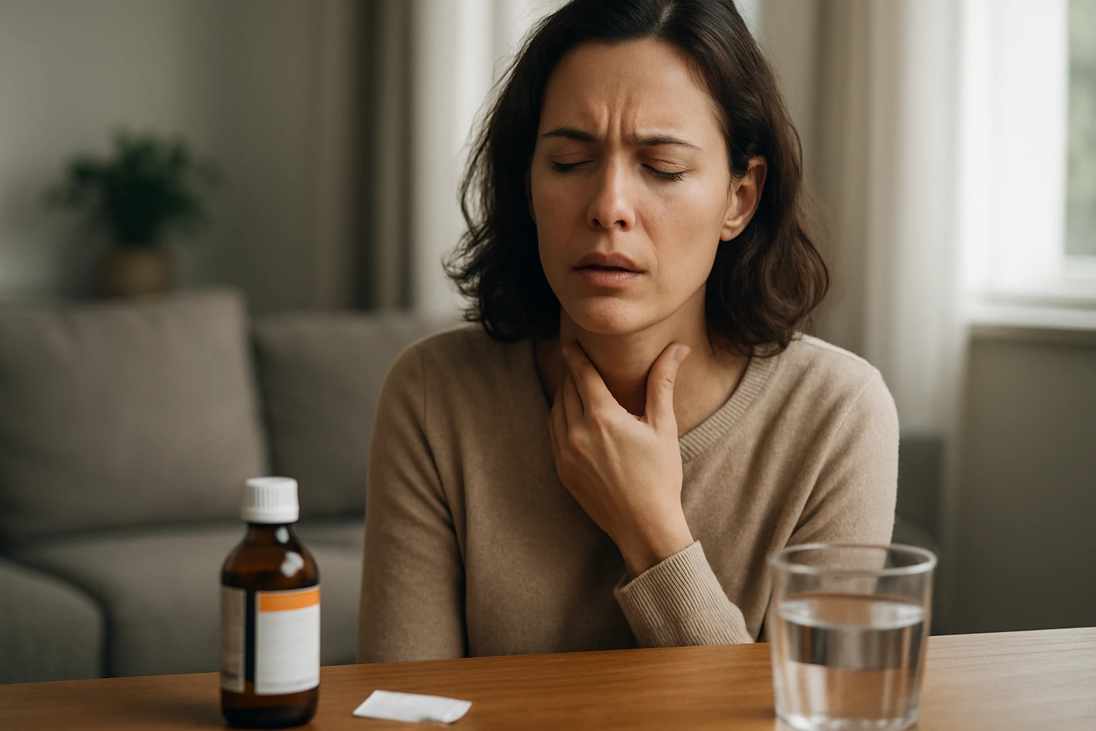 Ein nachdenklicher Mann sitzt am Tisch, während der Vollmond durch das Fenster scheint.