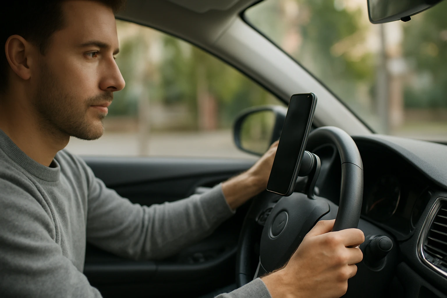 Ein Mann bindet seine Sportschuhe auf einem Weg in der Natur.