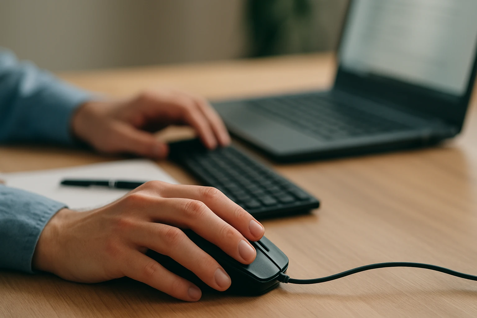 Ein Techniker arbeitet an einer elektrischen Schaltung mit Drähten und einer Spule.