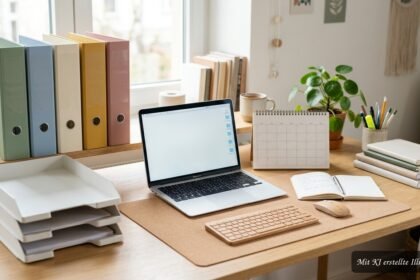 Praktische Ordnungssysteme für Schüler und Studierende mit Papierunterlagen und digitalen Dateien