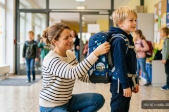 Korrekt sitzende Schultasche mit gepolsterten Trägern für bequemes Tragen