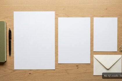 DIN A4, A5 und A6 Papierformate übersichtlich nebeneinander dargestellt