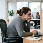 Ergonomische Sitzhaltung am Computer zur Vermeidung von Nacken- und Rückenschmerzen