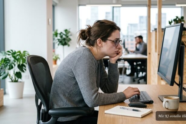 Ergonomische Sitzhaltung am Computer zur Vermeidung von Nacken- und Rückenschmerzen